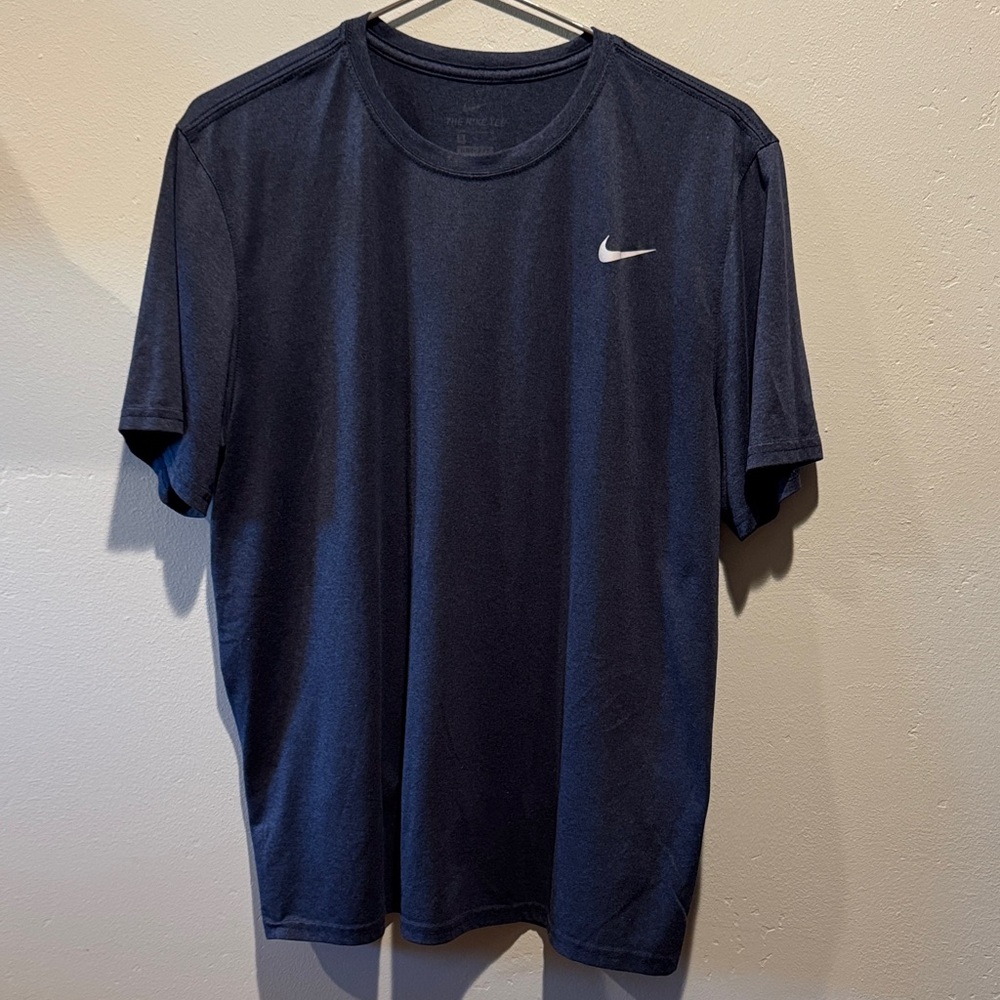 The Nike Tee Navy Blue Short Sleeve Dri-FIT Crew Men’s Workout Running T-shirt